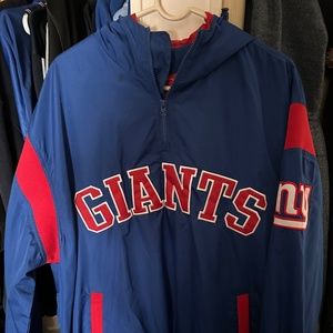 Vintage NY Giants Quarter Zip Windbreaker